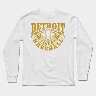 Vintage Retro Detroit Tigers Baseball Long Sleeve T-Shirt